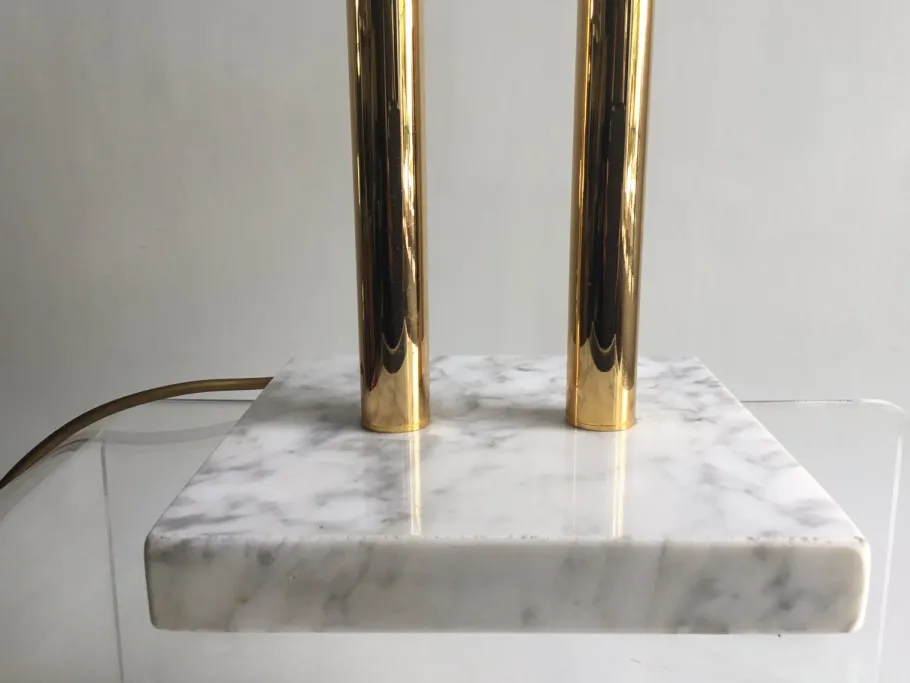 Best Pamono Vintage Table Lamp in Marble Brass and Glass, 1980s