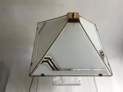 Best Pamono Vintage Table Lamp in Marble Brass and Glass, 1980s
