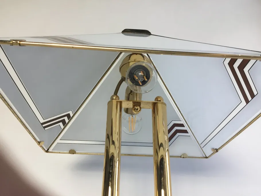 Best Pamono Vintage Table Lamp in Marble Brass and Glass, 1980s