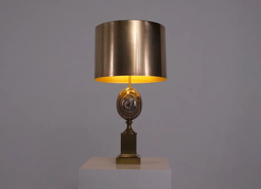 Pamono Vintage Table Lamp in Onyx from Maison Charles Paris, 1970s