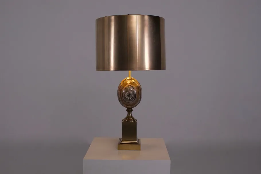 Pamono Vintage Table Lamp in Onyx from Maison Charles Paris, 1970s