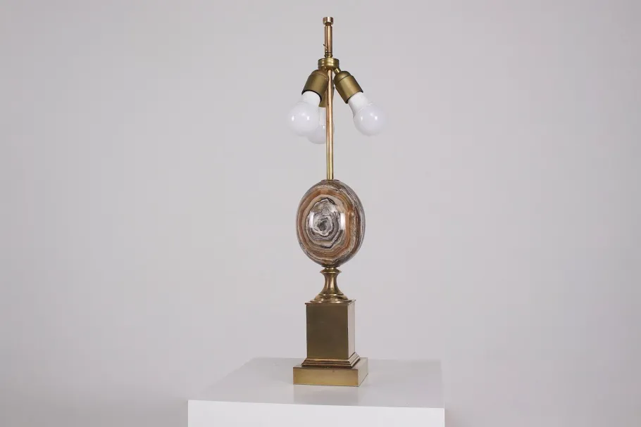 Pamono Vintage Table Lamp in Onyx from Maison Charles Paris, 1970s