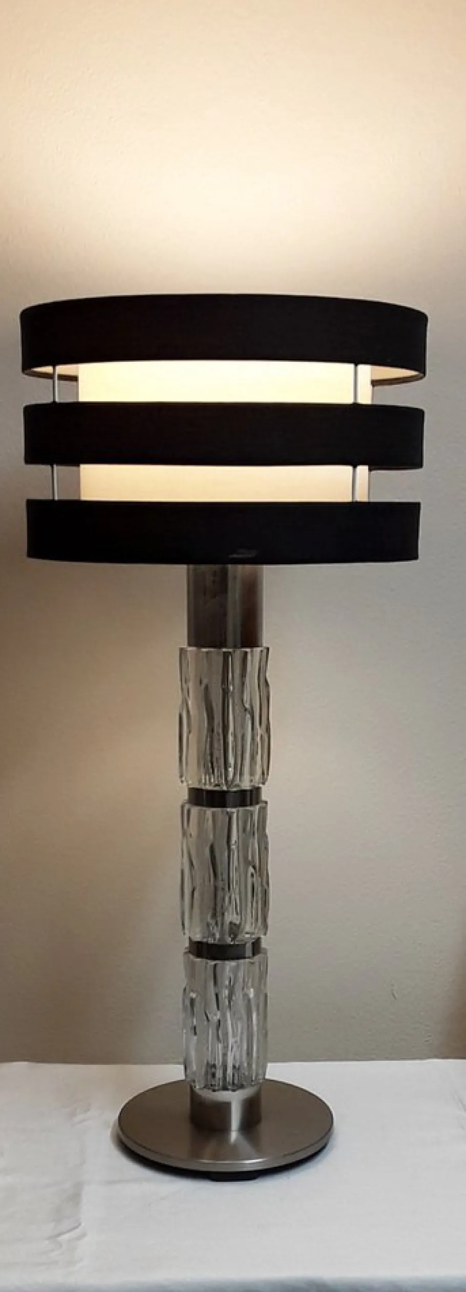 New Pamono Vintage Table Lamp with Foot Made of Chrome-Plated Metal, 1970s