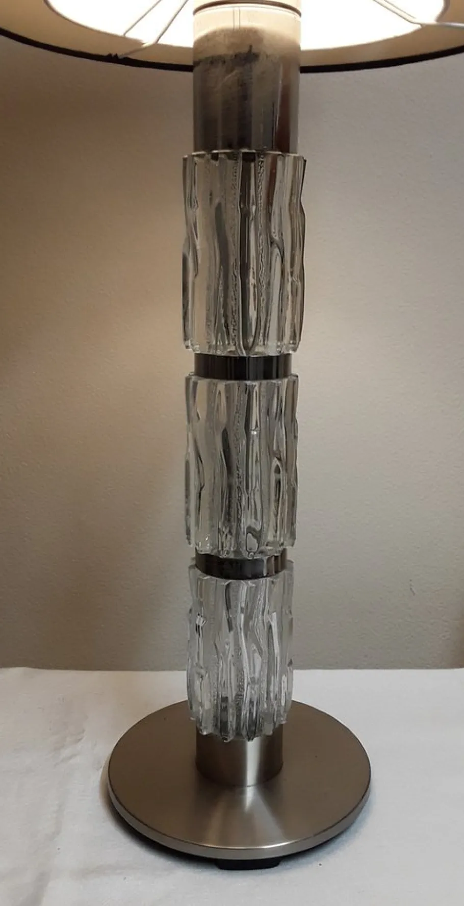 New Pamono Vintage Table Lamp with Foot Made of Chrome-Plated Metal, 1970s