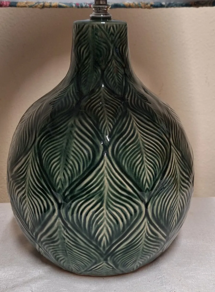 Discount Pamono Vintage Table Lamp with Green Ceramic Base by Lamplove, 1990s