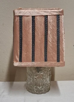 Pamono Vintage Table Lamp with Illuminated Relief Glass Base by Lamplove, 1970s