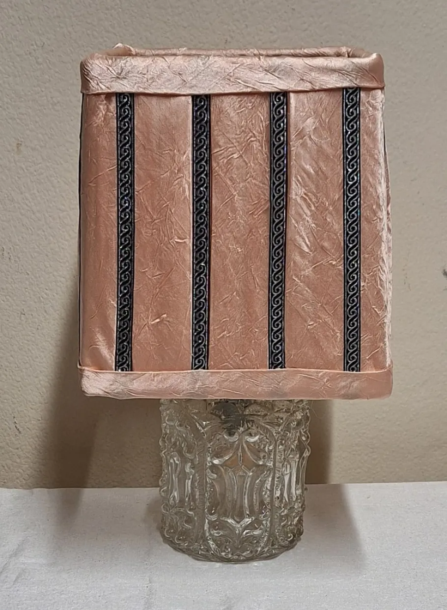 Pamono Vintage Table Lamp with Illuminated Relief Glass Base by Lamplove, 1970s