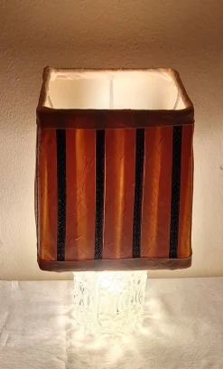 Pamono Vintage Table Lamp with Illuminated Relief Glass Base by Lamplove, 1970s