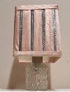 Pamono Vintage Table Lamp with Illuminated Relief Glass Base by Lamplove, 1970s