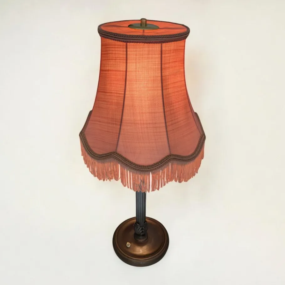 Discount Pamono Vintage Table Lamp with Pink Fringe Shade, 1960s