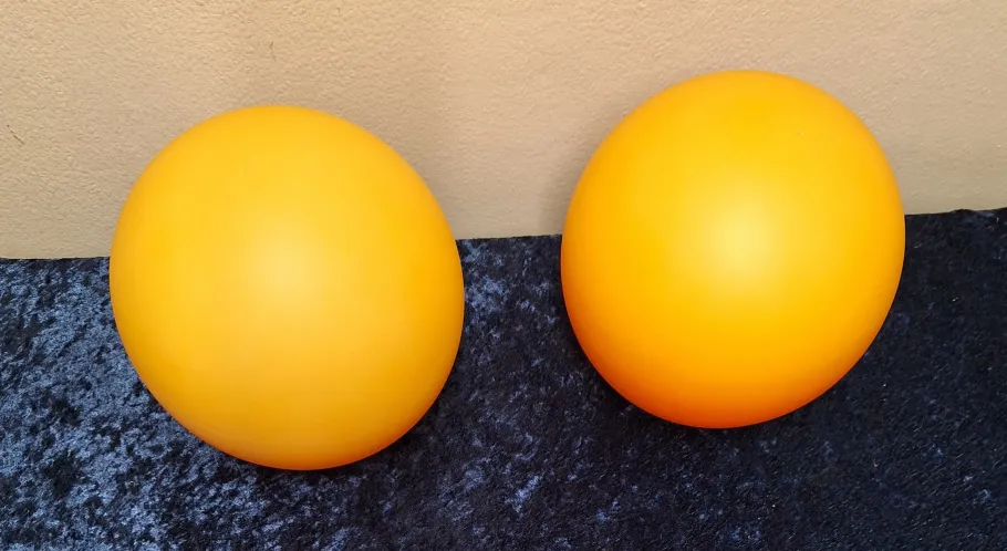 Sale Pamono Vintage Table Lamps Mood Lights in the Shape of Yellow-Orange Glass Ball by Wofi-Leuchten, Set of 2