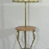 Sale Pamono Vintage Table with Pink Marble Top and Brass Floor Lamp, Italy, 1970s