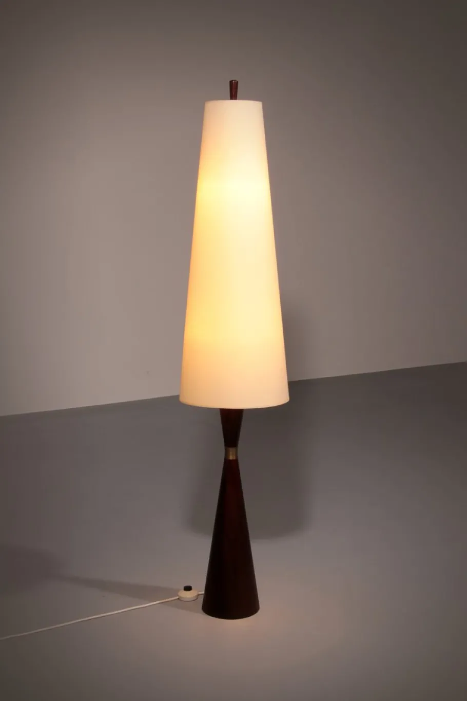 Outlet Pamono Vintage Teak Floor Lamp with Fabric Shade from Parker Knoll, 1960s