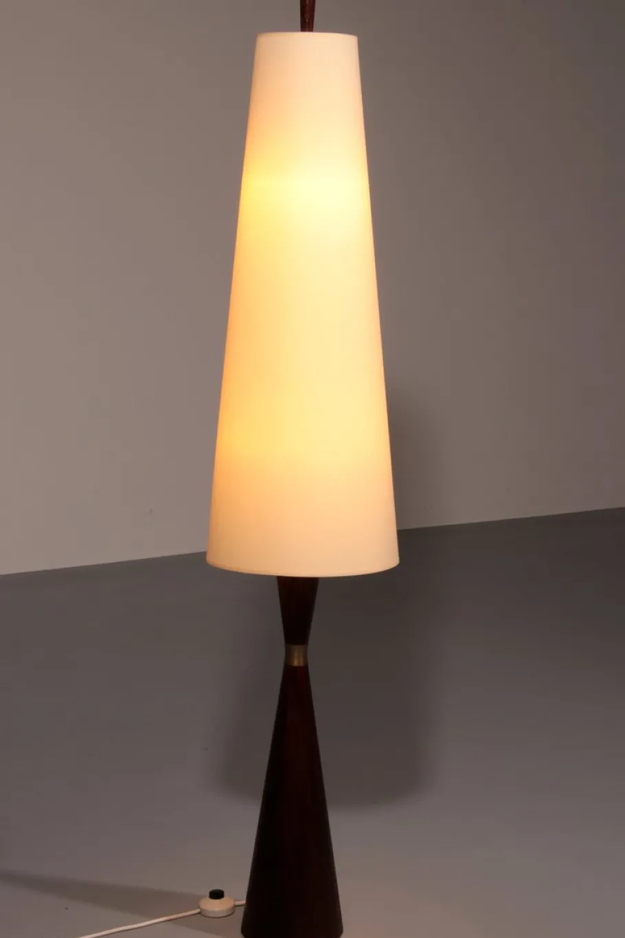 Outlet Pamono Vintage Teak Floor Lamp with Fabric Shade from Parker Knoll, 1960s