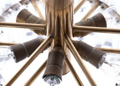 New Pamono Vintage Teardrop Chandelier in Crystal Glass & Brass, 1960s