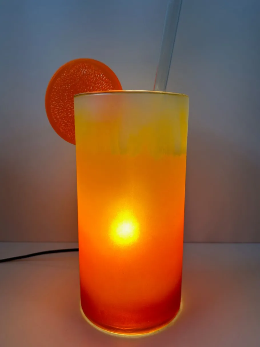 Sale Pamono Vintage Tequila Sunrise Lamp in Glass, 1990s