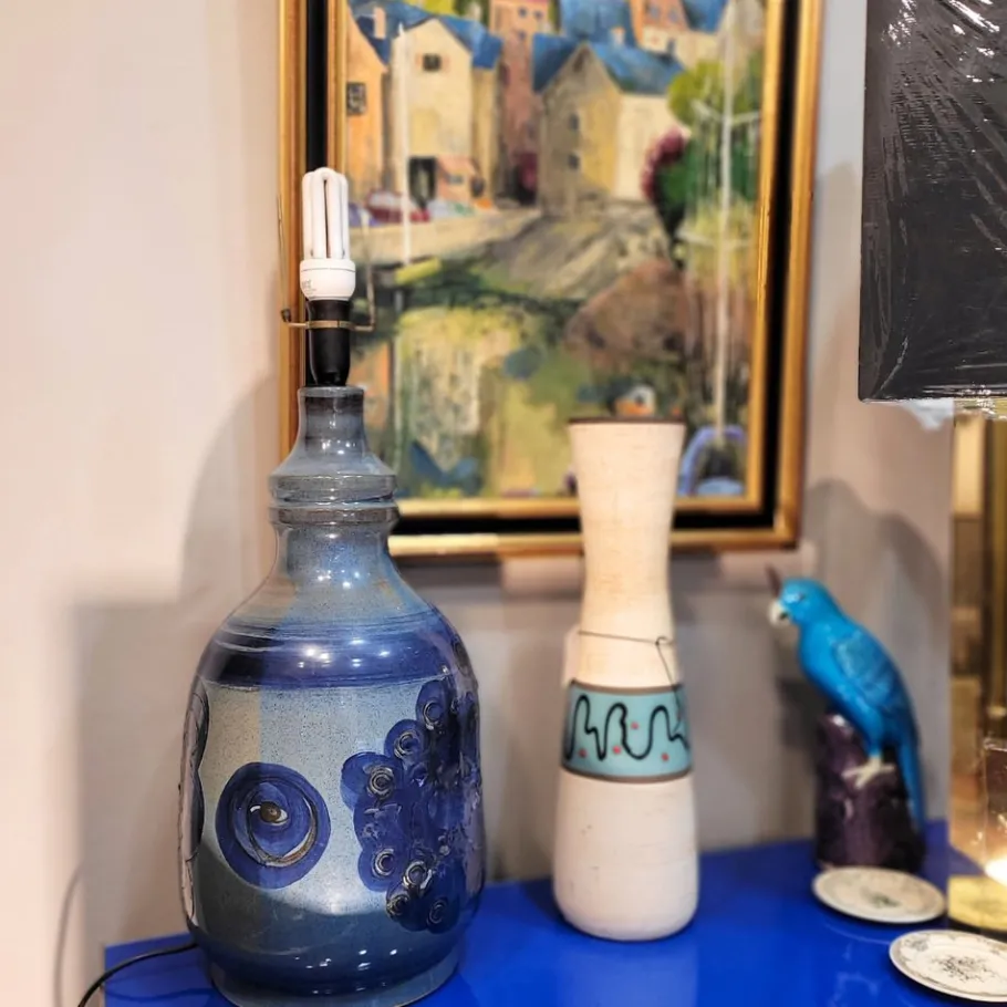 New Pamono Vintage Tinted Ceramics Table Lamp by Hanne Stentj, 1960s