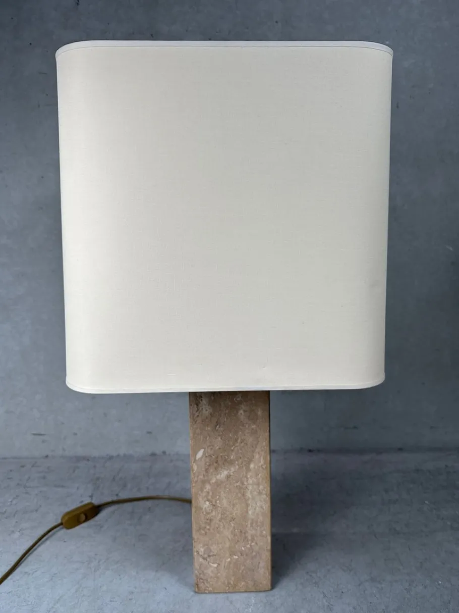 Discount Pamono Vintage Travertine Table Lamp, 1970s
