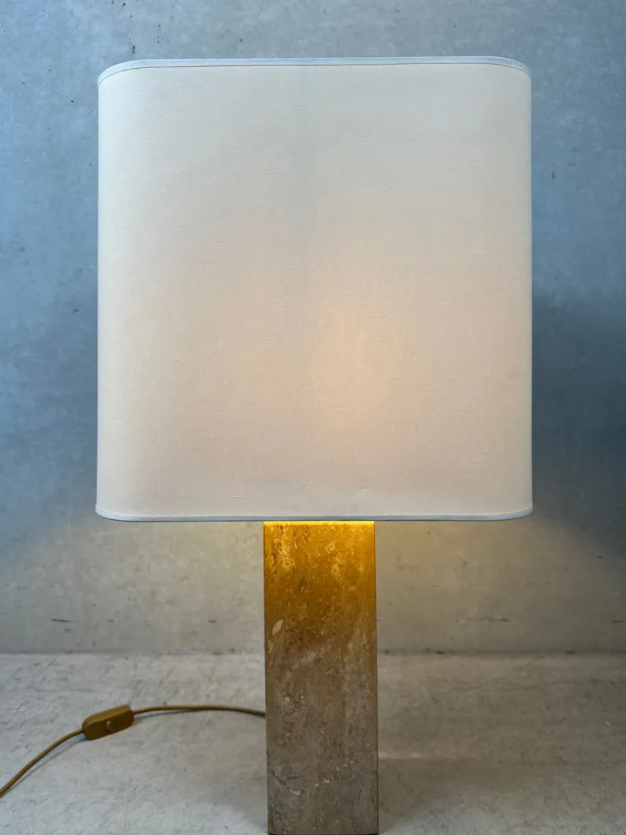 Discount Pamono Vintage Travertine Table Lamp, 1970s