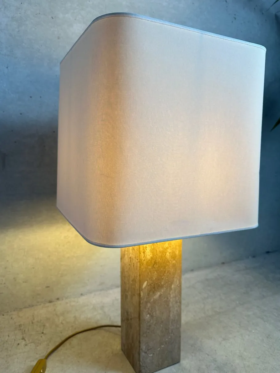Discount Pamono Vintage Travertine Table Lamp, 1970s