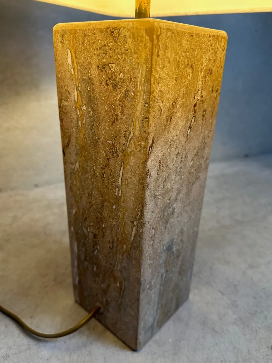 Discount Pamono Vintage Travertine Table Lamp, 1970s