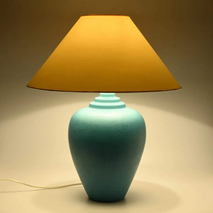 Pamono Vintage Turquoise Ceramic Table Lamp from Kostka, 1980s