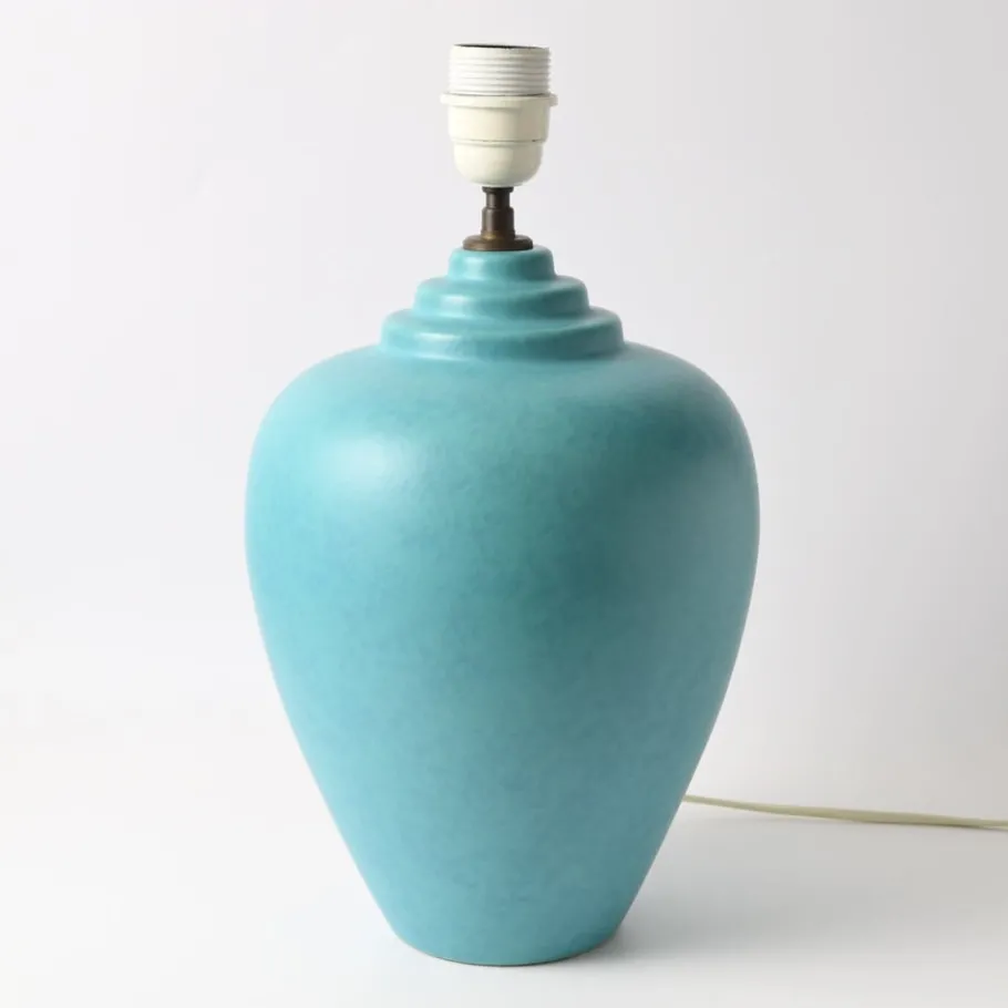 Pamono Vintage Turquoise Ceramic Table Lamp from Kostka, 1980s