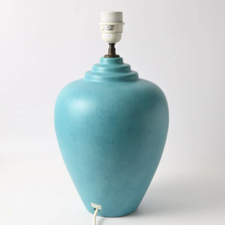 Pamono Vintage Turquoise Ceramic Table Lamp from Kostka, 1980s