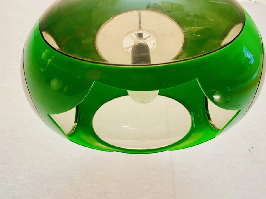 Best Pamono Vintage UFO Ceilings Lamp in Green from Massive Belgium, 1970s