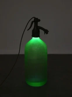 Discount Pamono Vintage Uranium Glass Syphon Table Lamp from Welker, 1938