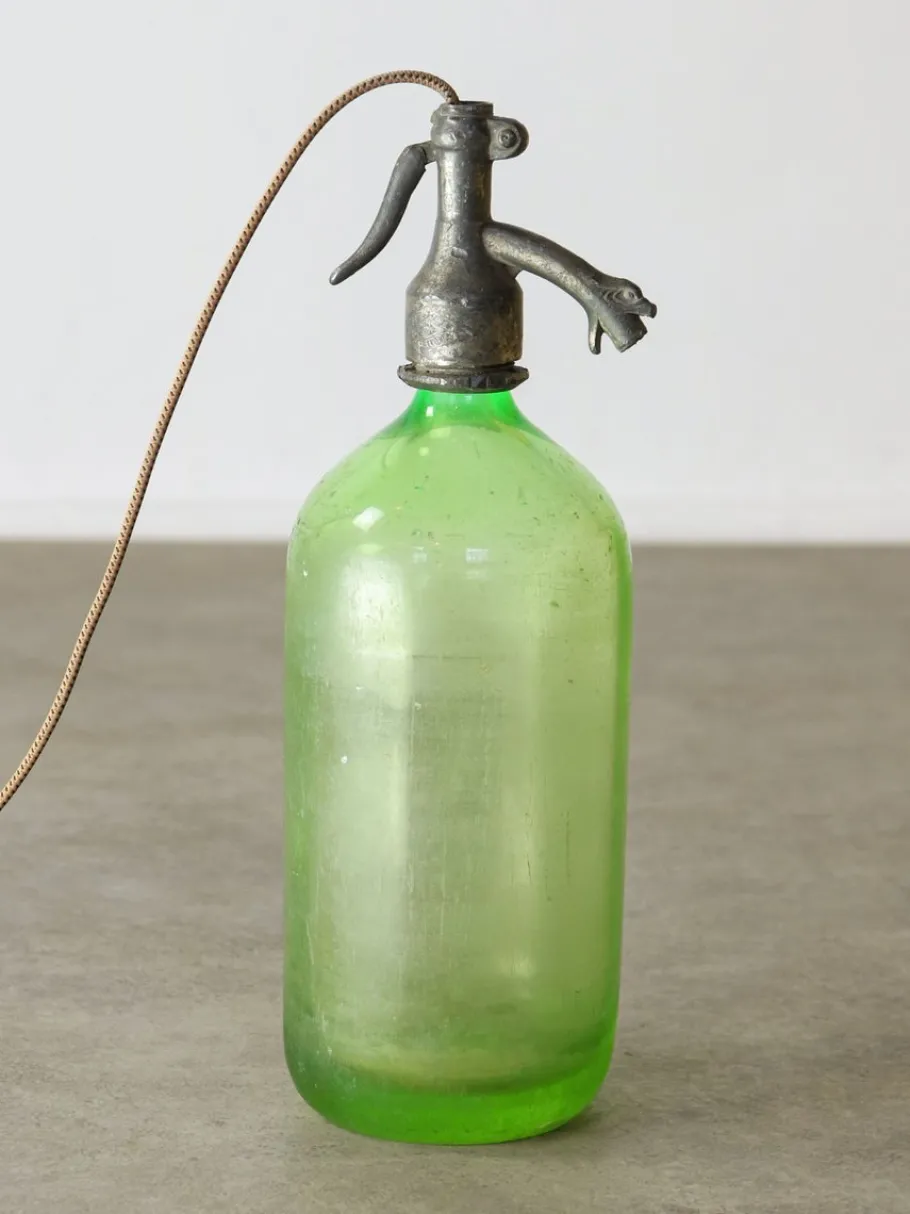 Discount Pamono Vintage Uranium Glass Syphon Table Lamp from Welker, 1938