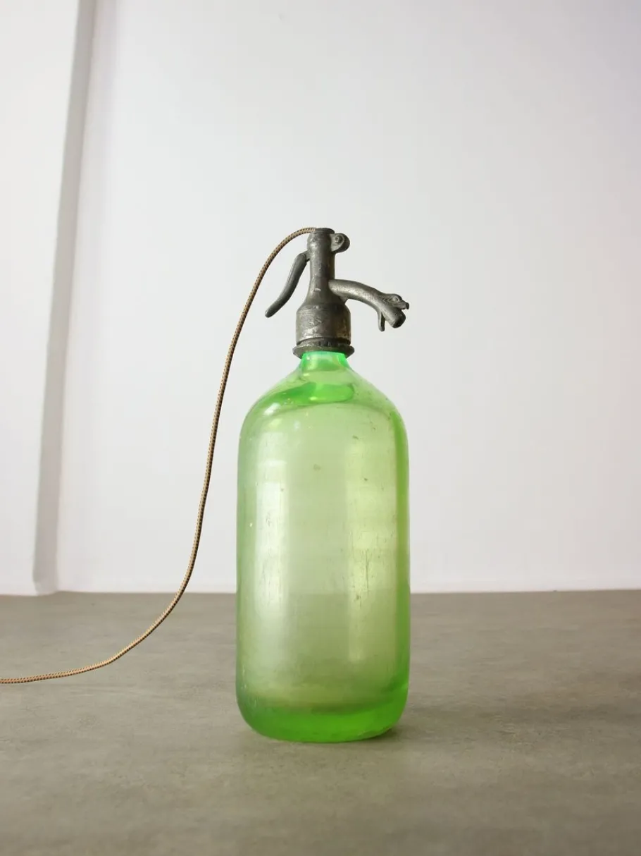 Discount Pamono Vintage Uranium Glass Syphon Table Lamp from Welker, 1938