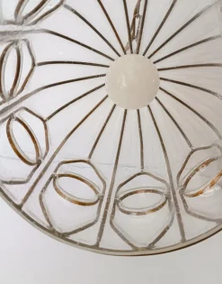 Clearance Pamono Vintage Venetian Glass and Wrought Iron Chandelier, 1940s