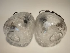 Clearance Pamono Vintage Venetian Pendant Lamps with Ice Glass, 1950s, Set of 2