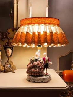 Best Pamono Vintage Victorian Dresden Porcelain Lamp, Germany