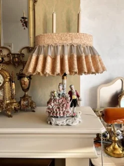 Best Pamono Vintage Victorian Dresden Porcelain Lamp, Germany