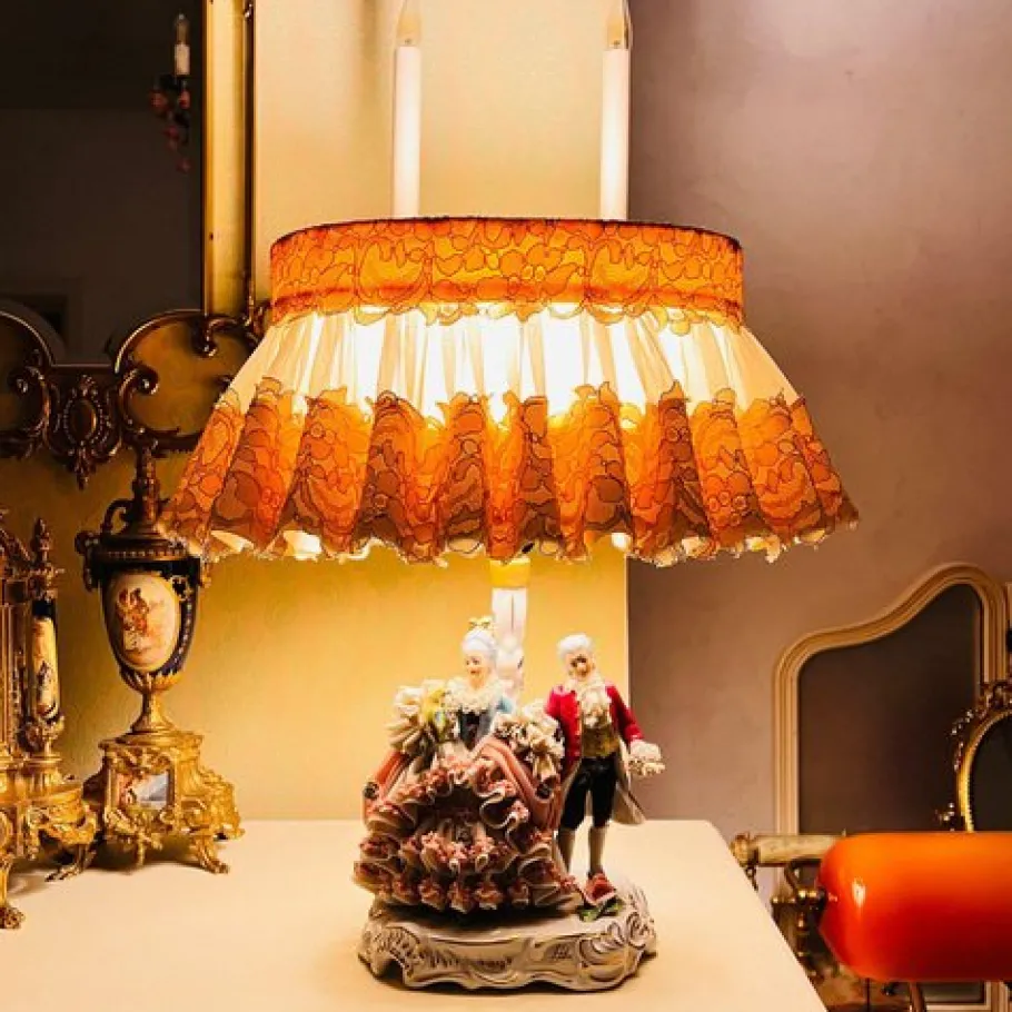 Best Pamono Vintage Victorian Dresden Porcelain Lamp, Germany