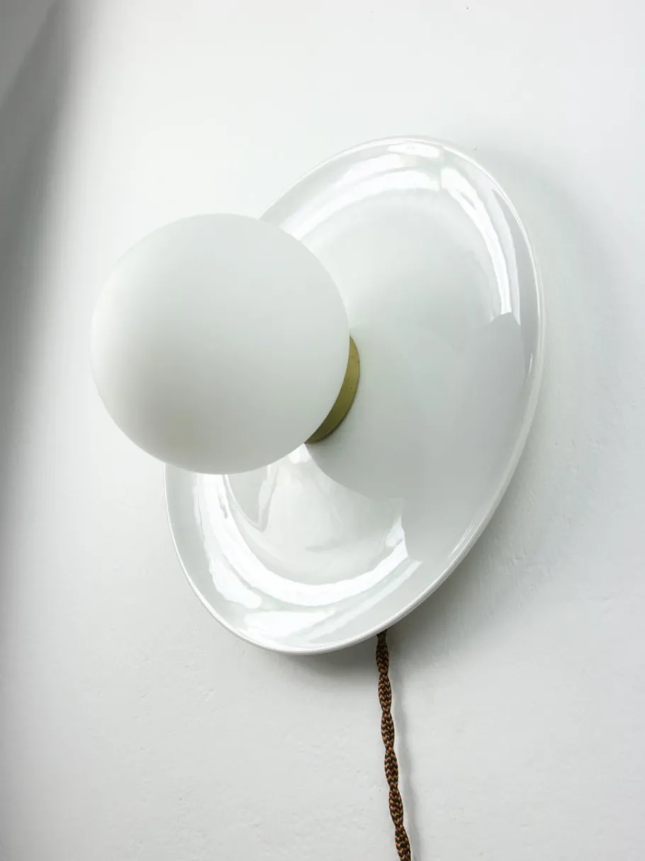 Best Pamono Vintage Wall Lamp in White Ceramic