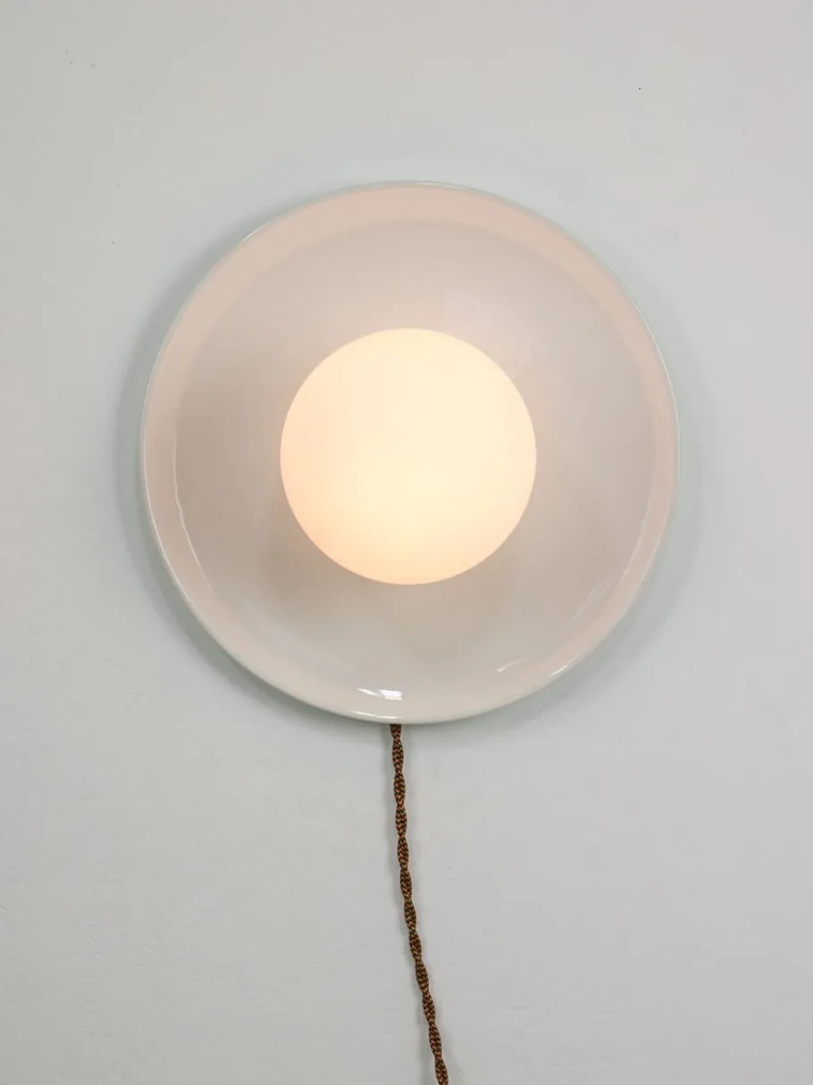 Best Pamono Vintage Wall Lamp in White Ceramic