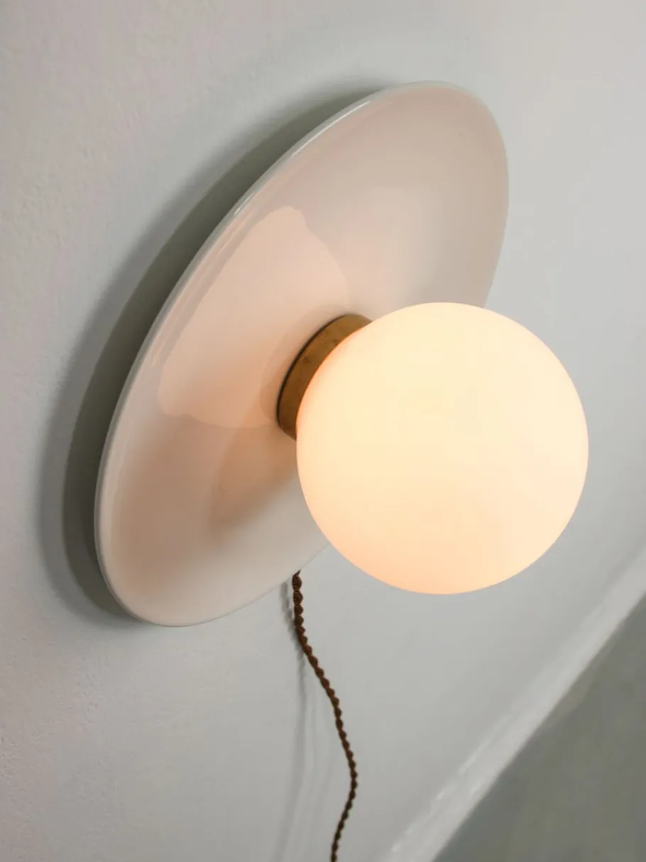 Best Pamono Vintage Wall Lamp in White Ceramic