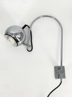 New Pamono Vintage Wall Lamp with Arch in Chrome, 1970s