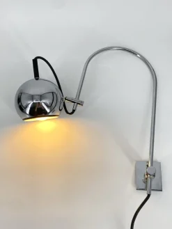 New Pamono Vintage Wall Lamp with Arch in Chrome, 1970s