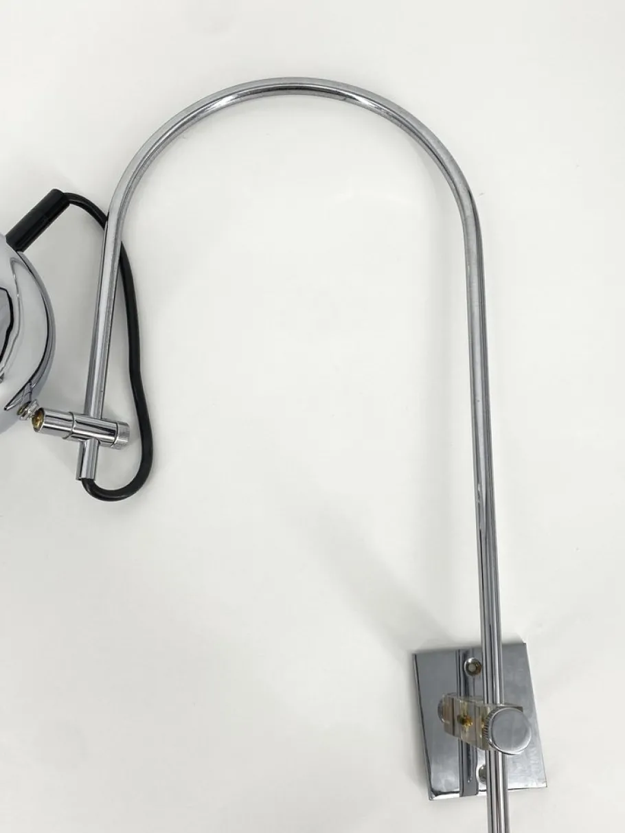 New Pamono Vintage Wall Lamp with Arch in Chrome, 1970s