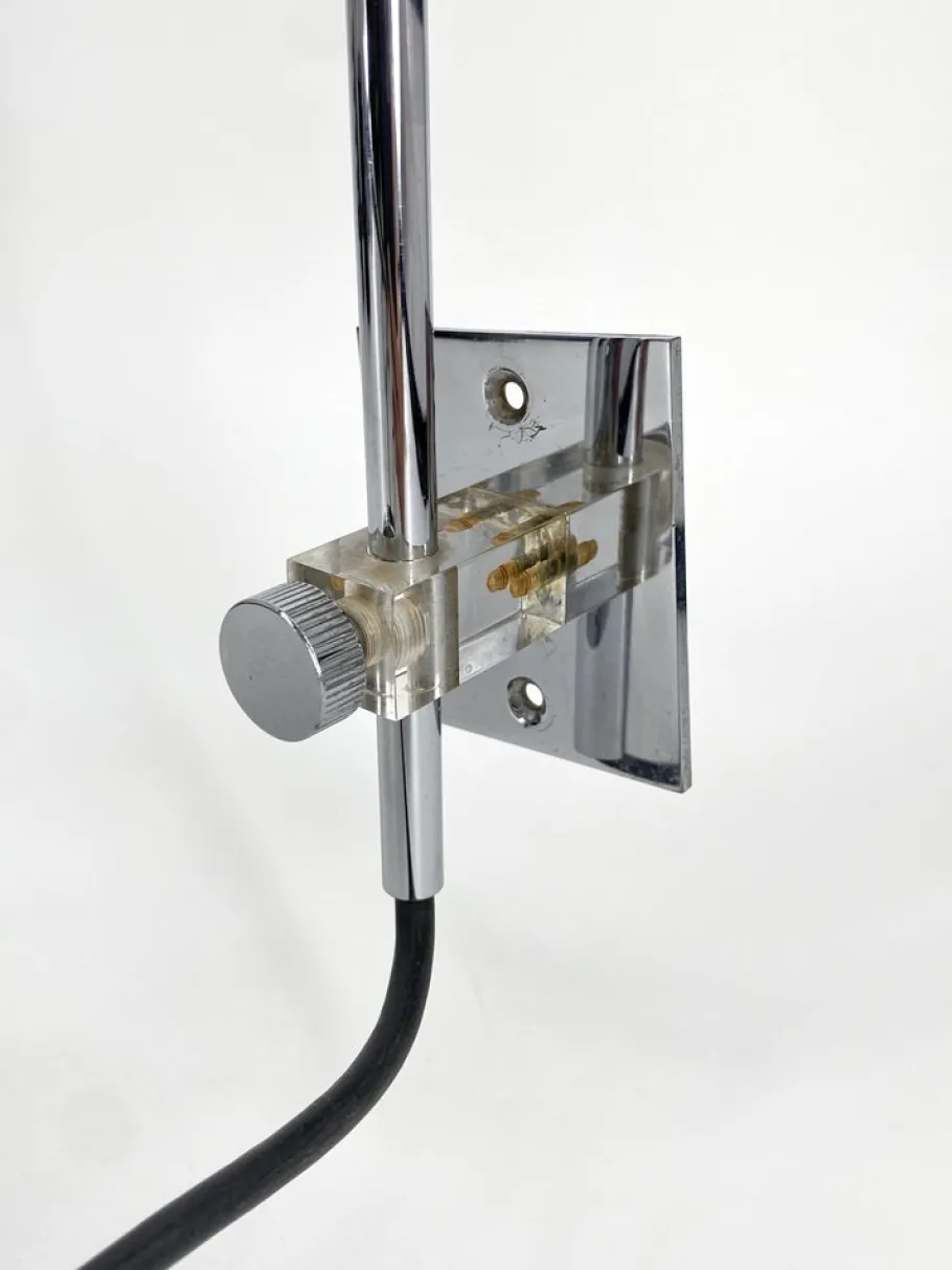 New Pamono Vintage Wall Lamp with Arch in Chrome, 1970s