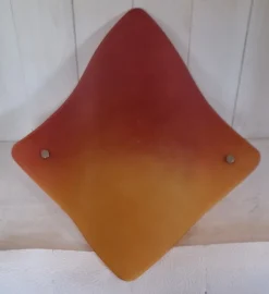 Pamono Vintage Wall Lamp with Curved Tinted Glass Panel on White Metal Mount, 2010s