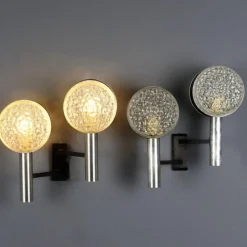 New Pamono Vintage Wall Lamps in Aluminium, Metal and Glass, 1960s, Set of 2