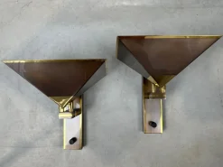 Pamono Vintage Wall Lamps in Bronze, Set of 2