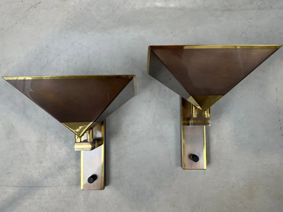 Pamono Vintage Wall Lamps in Bronze, Set of 2