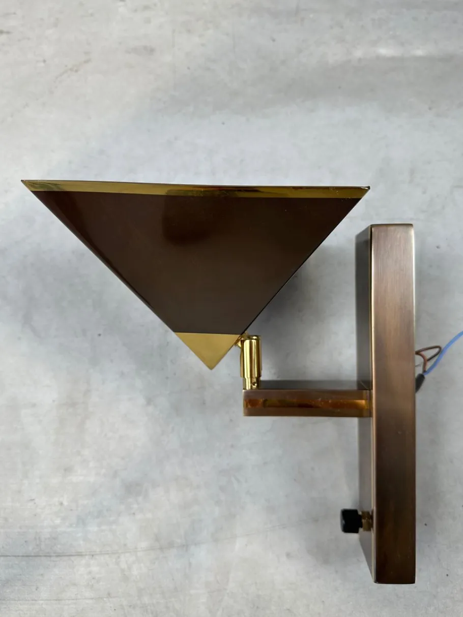 Pamono Vintage Wall Lamps in Bronze, Set of 2