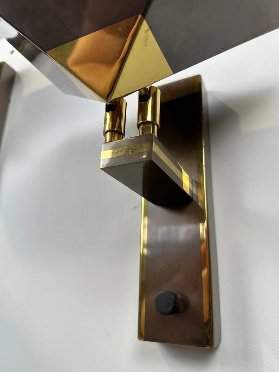 Pamono Vintage Wall Lamps in Bronze, Set of 2